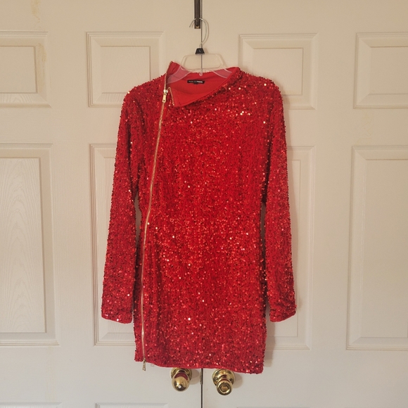 Fashion Nova Sequin Dream Mini Dress Red - Picture 4 of 10